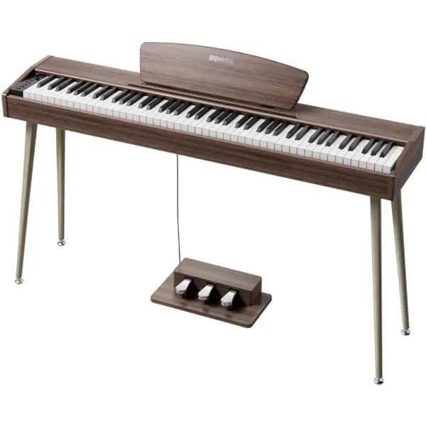 Hovedbilde DONNER DHP-100 Pro el-piano valnøtt finish